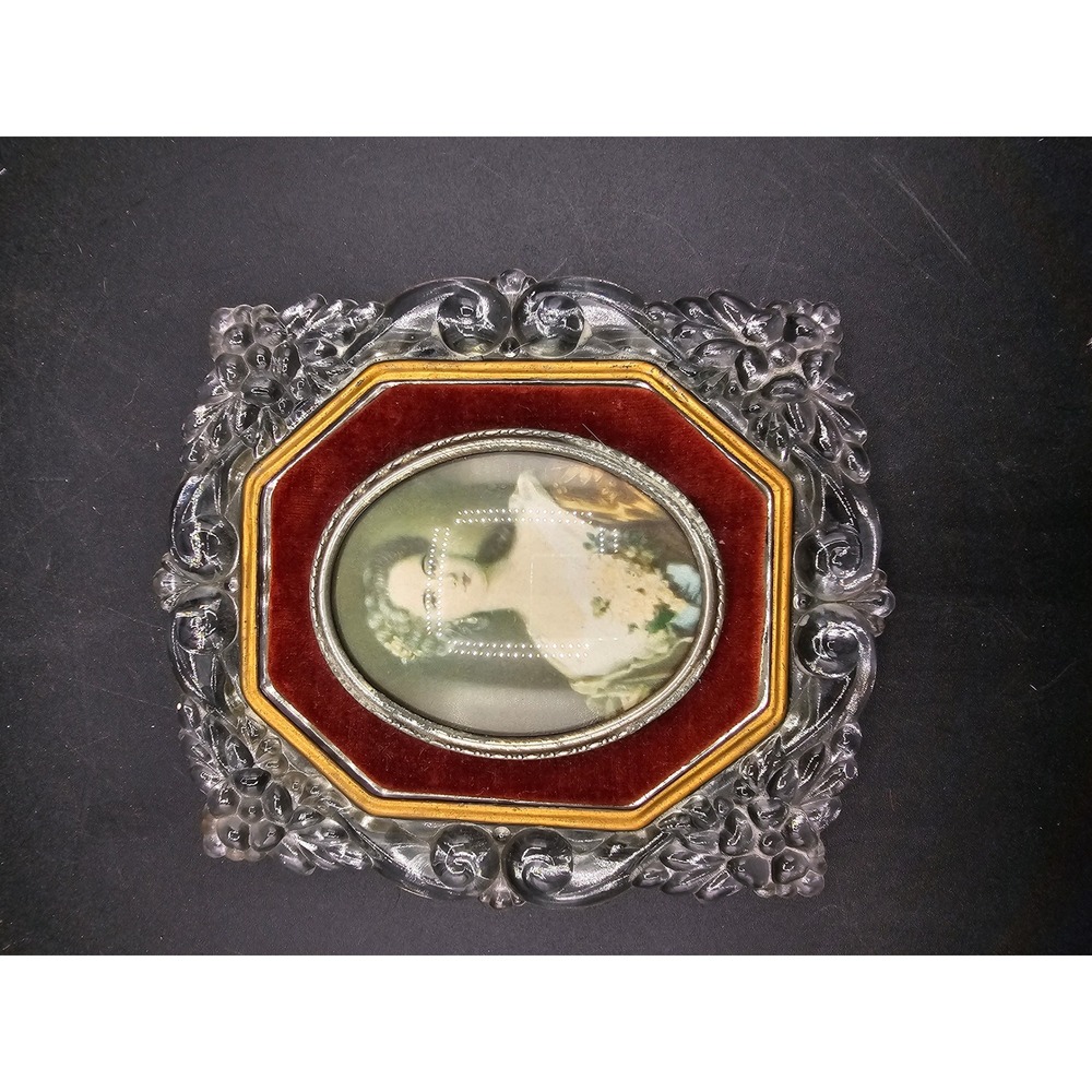 Vintage A Cameo Creation Lady Dower Thomas Lawrence Glass Frame Portrait Z1